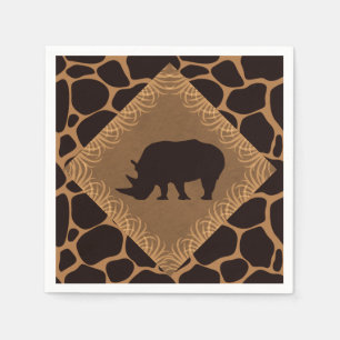 Safari Theme Rhinoceros Paper Napkins