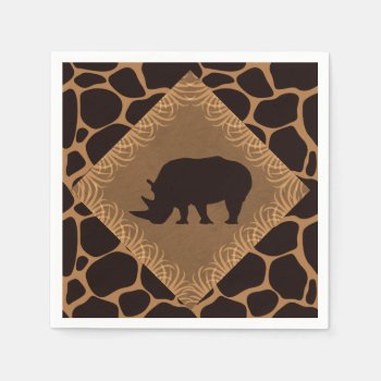 Safari Theme Rhinoceros Paper Napkins by DesignedwithTLC at Zazzle