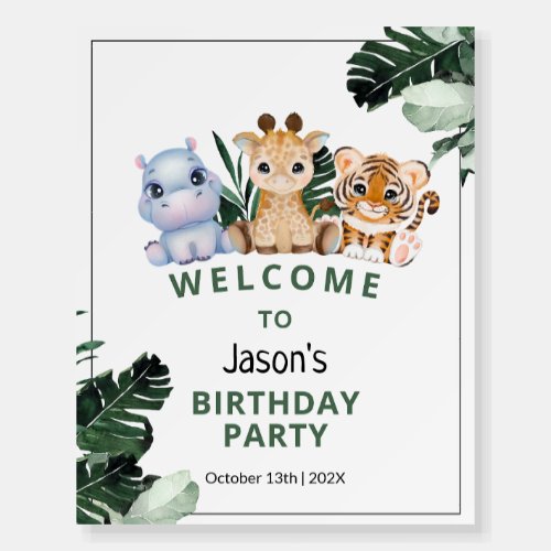 Safari_Themed 1st Birthday Party Welcome Sign