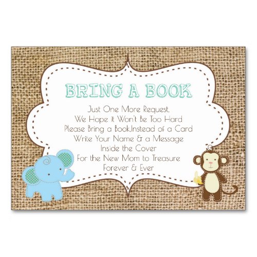 Safari Themed Baby Shower Card_ Bring a Book