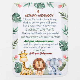Safari-Themed Newborn Blanket with Custom Message