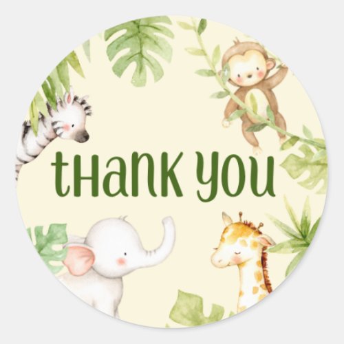 Safari themed thank you stickers