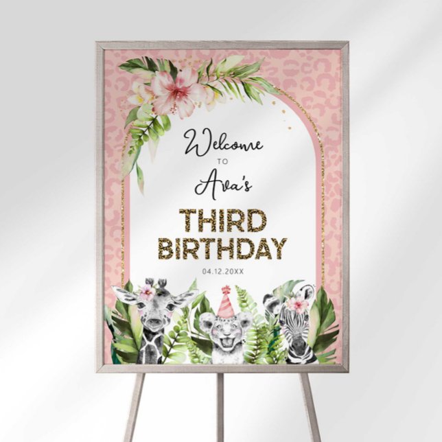 Safari Third Birthday Welcome Sign (Creator Uploaded)