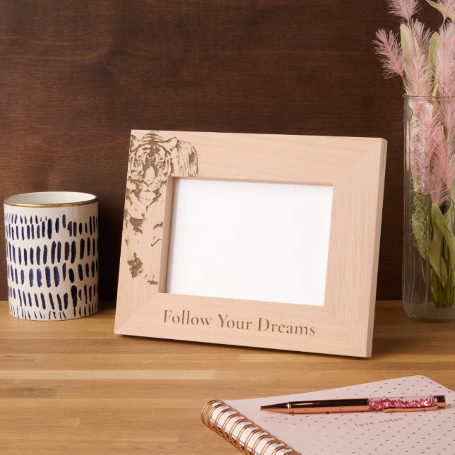 Safari Tiger Animal  Engraved Frames (Left)