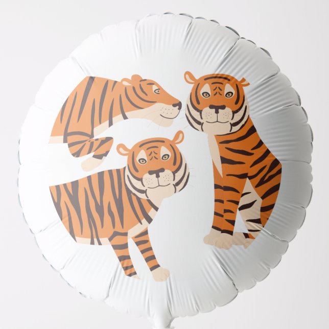 Safari Tiger Birthday Celebration Balloon (Front)