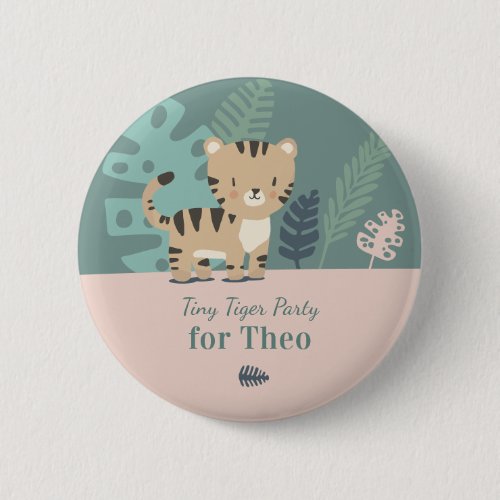 Safari Tiger Kid's Birthday Party Guest Button