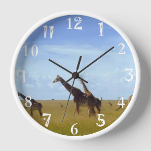 Safari Time: Giraffe Glimpses in Nairobi's Park Clock