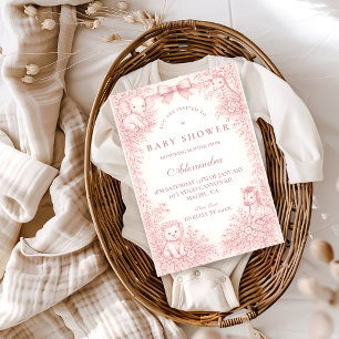 Safari Toile Baby Shower Invitation