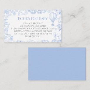 Safari Toile De Jouy Baby Shower Book Request Enclosure Card