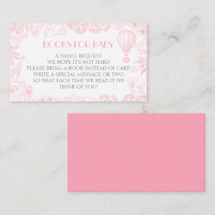 Safari Toile De Jouy Baby Shower Book Request Enclosure Card