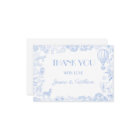 Safari Toile De Jouy Baby Shower Thank You Card