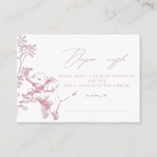 Safari Toile De Jouy Diaper Raffle Enclosure Card