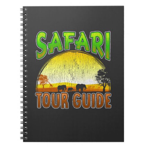 Safari Tour Guide Sunset African Animal Notebook
