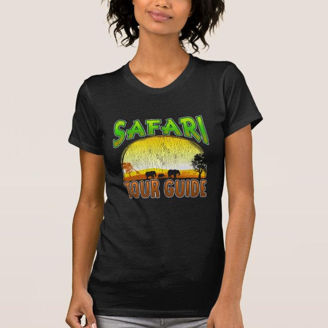 Safari Tour Guide Sunset African Animal T-Shirt (Front)