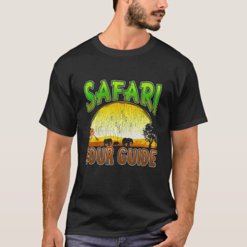 Safari Tour Guide Sunset African Animal T_Shirt
