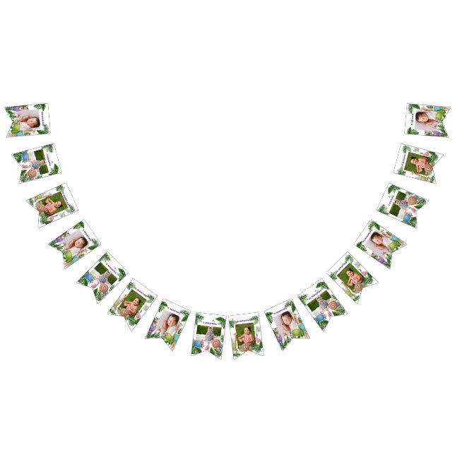 Safari Tropical Animals Customizable Monthly Photo Bunting Flags (All)