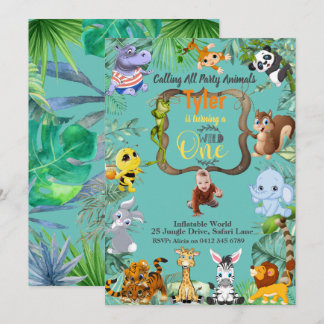 Safari Tropical Birthday invitation