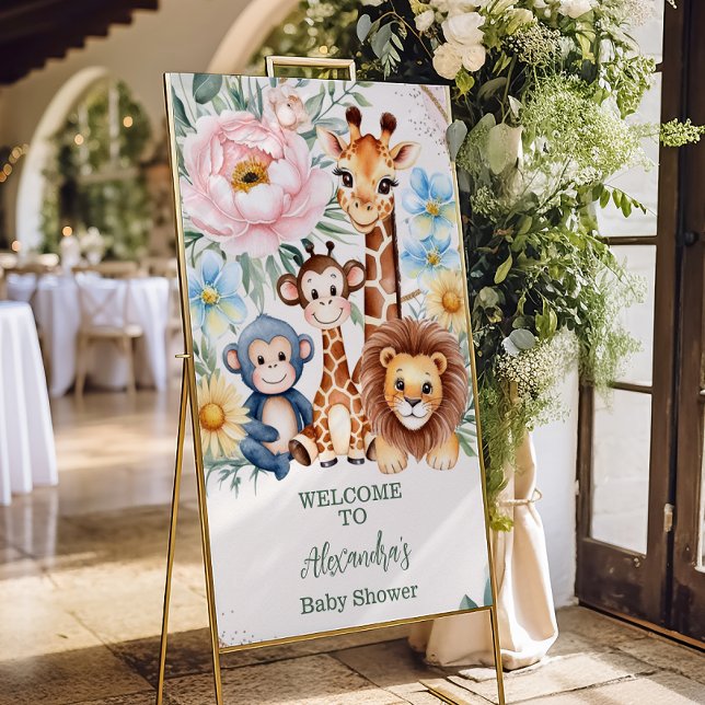 Safari Tropical Jungle Animals Baby Shower Foam Board (Creator Uploaded)