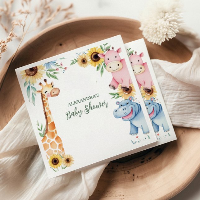 Safari Tropical Jungle Animals Baby Shower Napkins (Creator Uploaded)