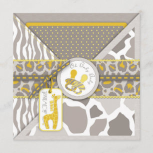 Safari Twins Invitation Square