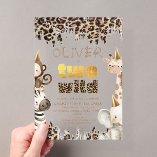 Safari Two Wild 2nd Birthday Acrylic Invitations