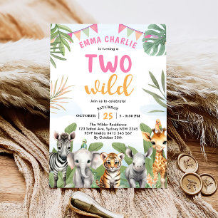 Safari Two Wild 2nd Birthday Invitation