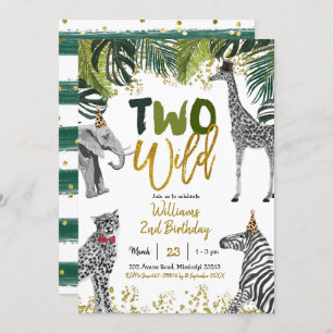 Safari Two Wild Birthday Invitation