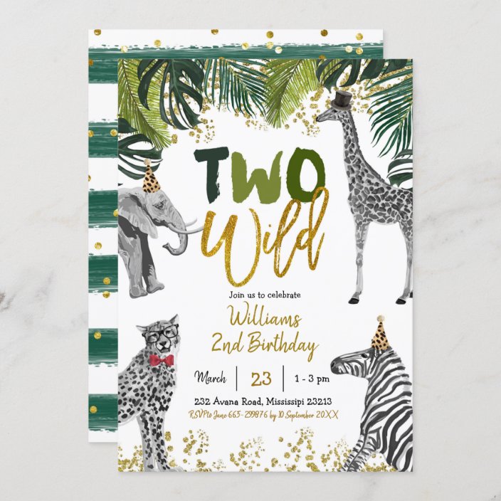 Safari Two Wild Birthday Invitation | Zazzle.com