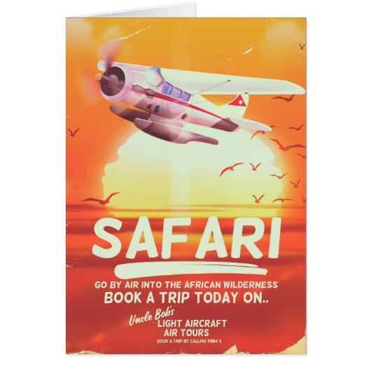 Safari vintage adventure poster. cards (Front)