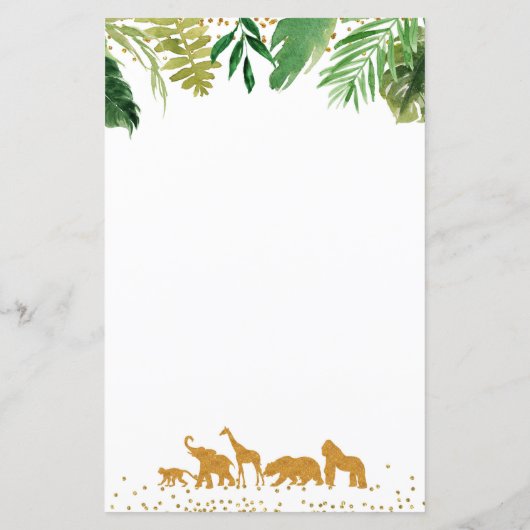 Safari Watercolor Bingo Game (Back)