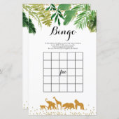Safari Watercolor Bingo Game (Front/Back)