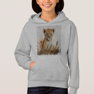 safari watercolor drawing - lion king toddler t-s hoodie