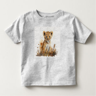 safari watercolor drawing - lion king toddler t-shirt