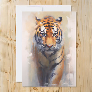 Safari Watercolor Tiger Holiday Card