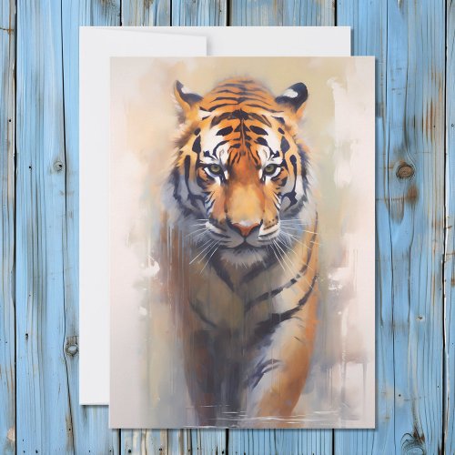 Safari Watercolor Tiger Holiday Card