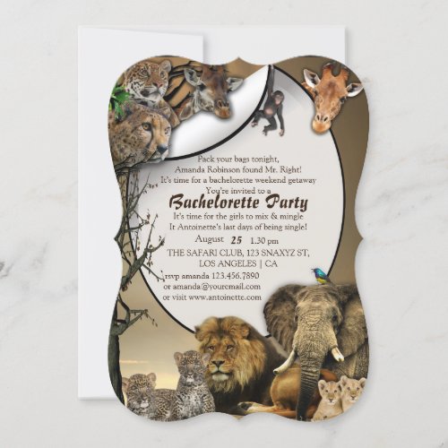 Safari Weekend Bachelorette Party Invitation