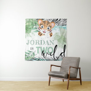 Safari Wild 2nd Birthday Lion Personalized Tapestry