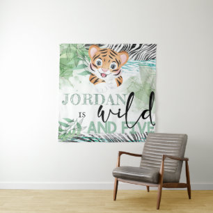 Safari Wild 5t Birthday Lion Personalized Tapestry