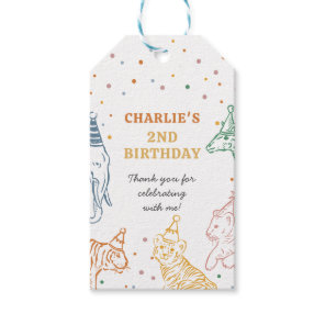 Safari Wild Animals 2nd Birthday Gift Tags