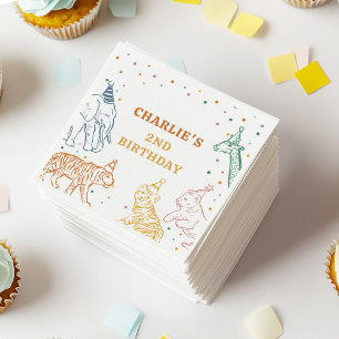 Safari Wild Animals 2nd Birthday Napkins