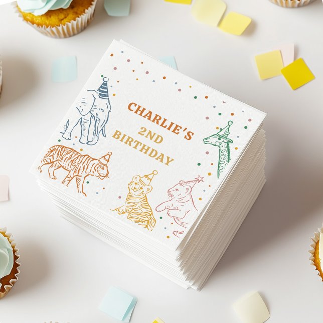 Safari Wild Animals 2nd Birthday Napkins (Creator Uploaded)