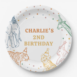 Safari Wild Animals 2nd Birthday Paper Plates