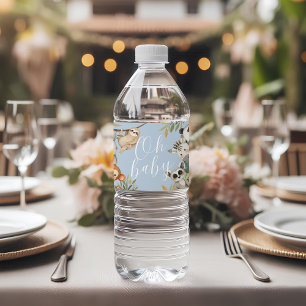 safari wild animals baby shower water bottle label