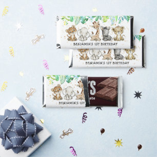 Safari Wild Animals Birthday Hershey Bar Favor