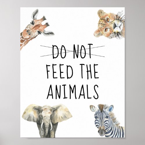 Safari wild animals _ Dont FEED THE ANIMALS GAME Poster