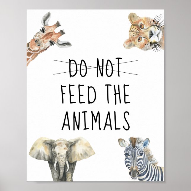 Safari wild animals - Don't FEED THE ANIMALS GAME Poster (Front)