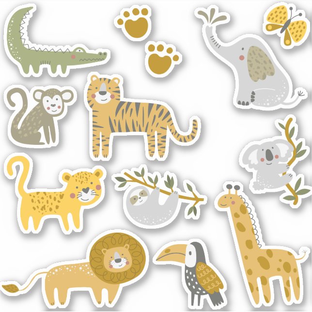 Safari wild animals sticker pack (Front)