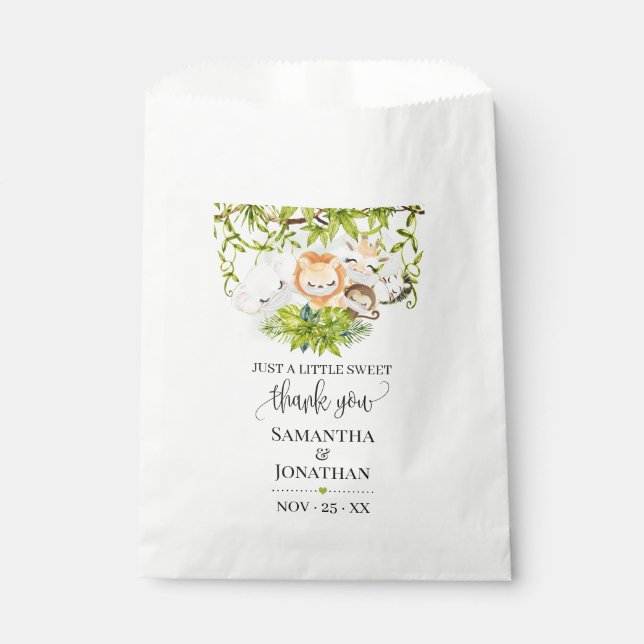 Safari Wild Baby Animals Baby Shower Favor Bag (Front)