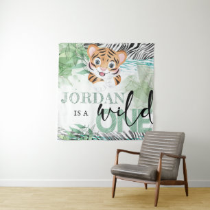 Safari Wild Birthday Lion Personalized Tapestry