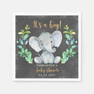 Safari Wild Elephant Baby Shower Napkins